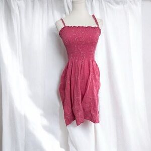 Pink Fairycore sparkley Smocked Women's Dress S/M